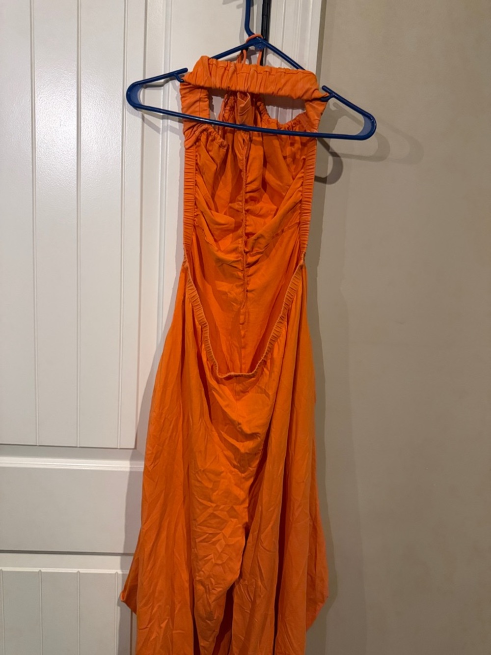 Orange Strapless Jumpsuit - Women - Picture 8 of 12